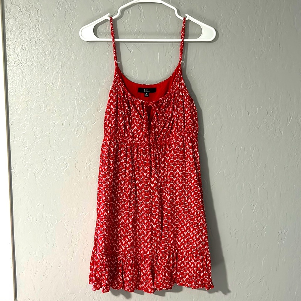 Lulu’s red ruffle dress